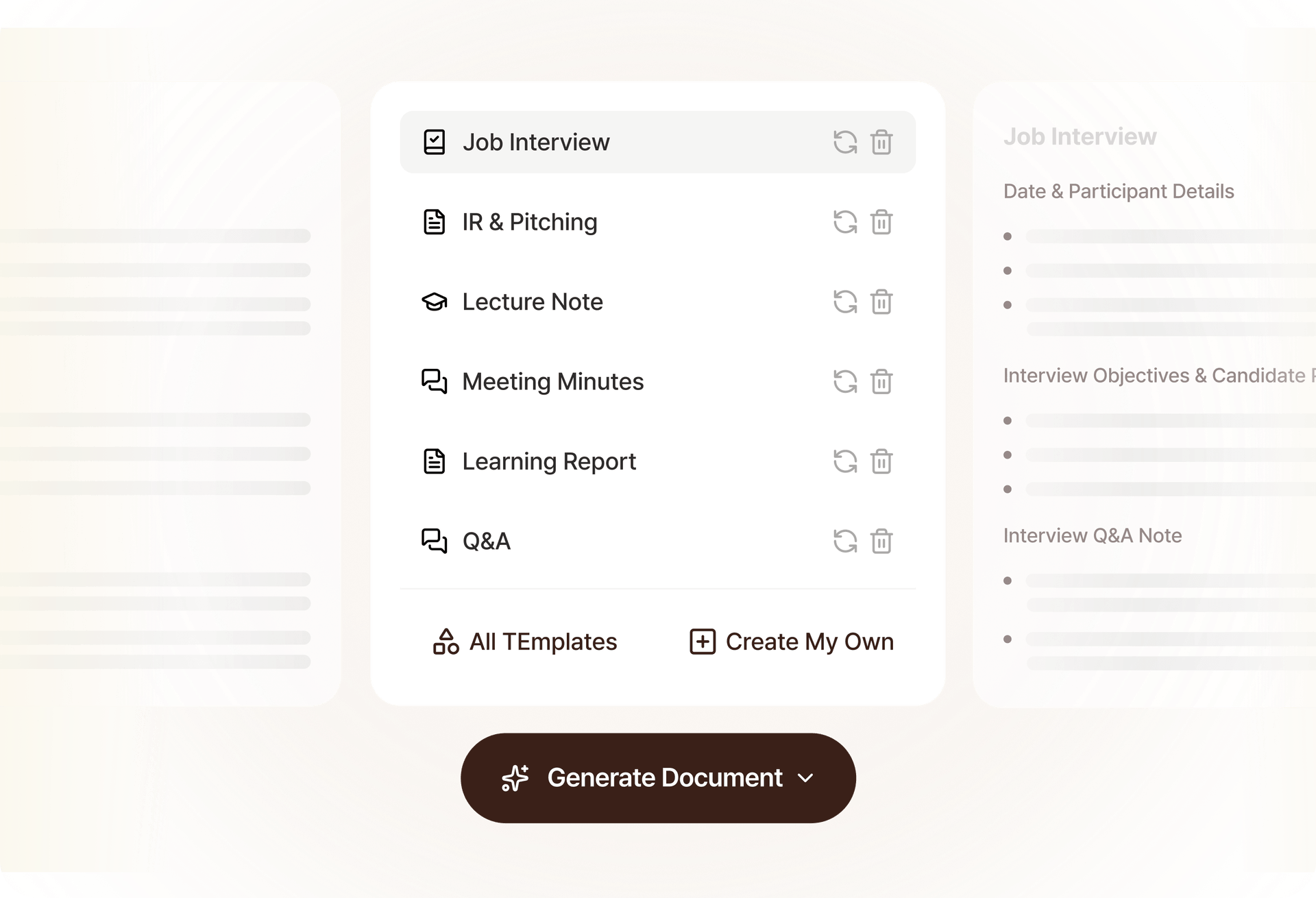 One-Click Template Feature